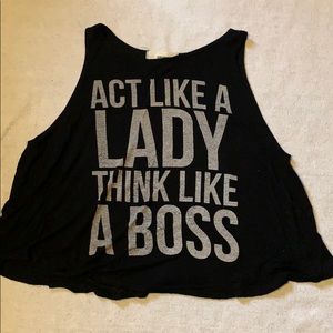 Women’s black muscle tee